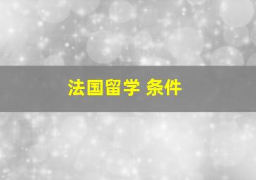 法国留学 条件